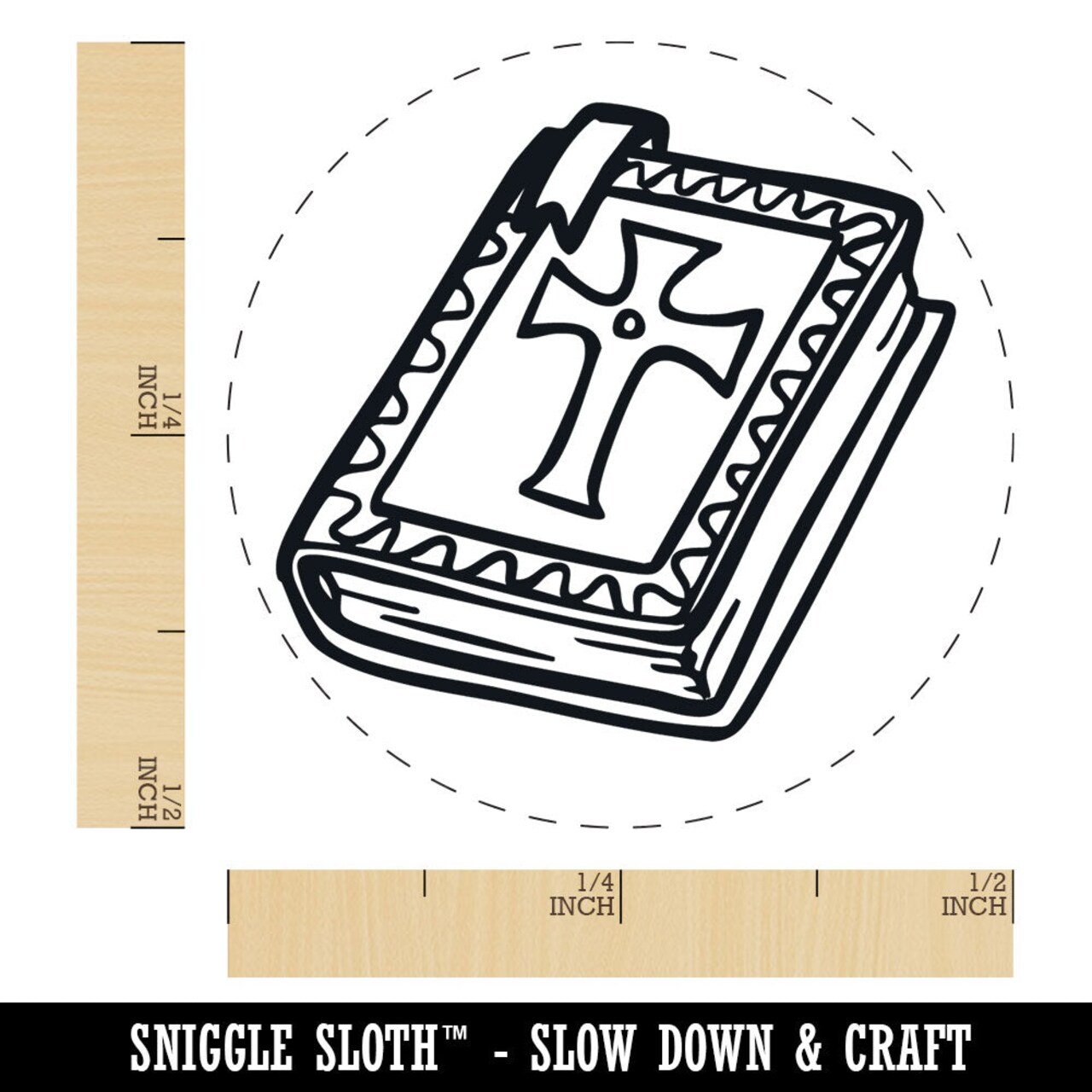 Medieval Holy Bible Book Crusades Self-Inking Rubber Stamp Crafting Planners